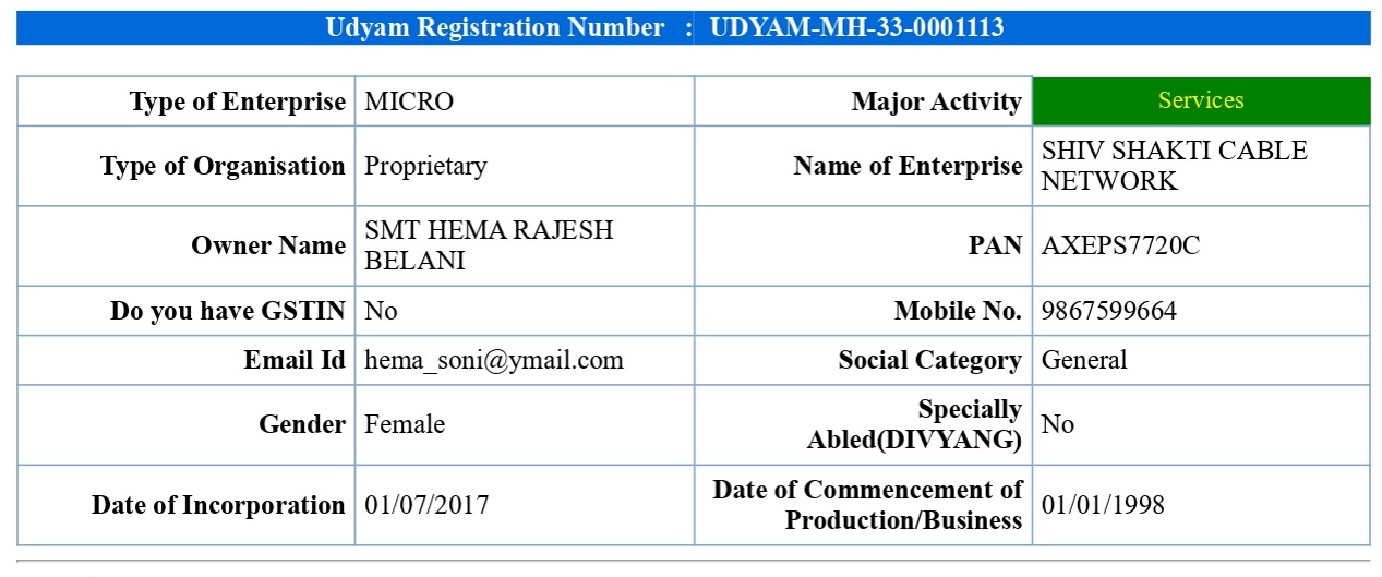 MSME Certificate